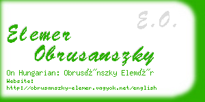 elemer obrusanszky business card